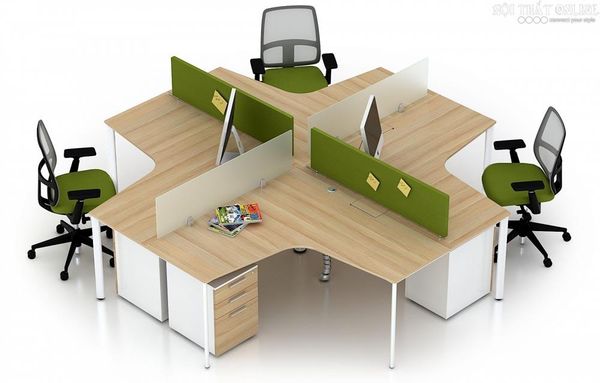  Cụm bàn làm việc 4 vị trí 
