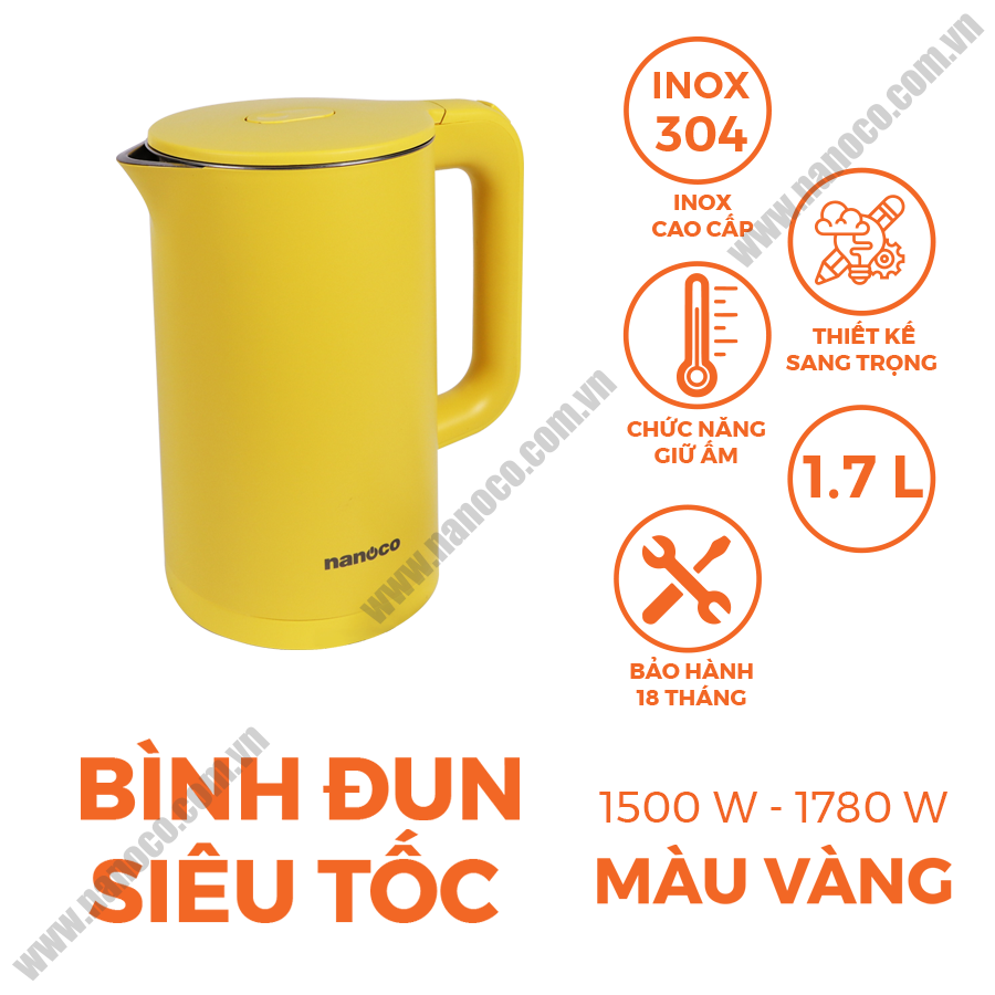  Bình đun siêu tốc Nanoco NKT1750Y 