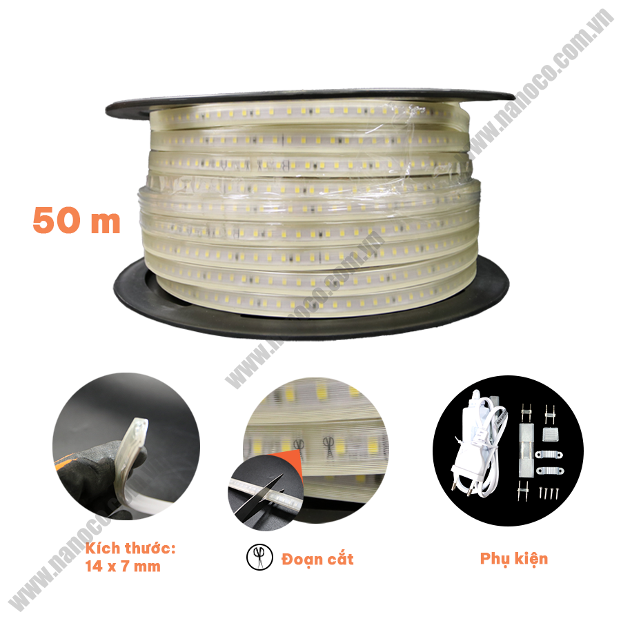  Đèn LED dây ngoài trời 120 chip LED Nanoco - 1 dãy LED 