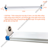  Máng Đèn LED Siêu Mỏng Dạng Tuýp T8 Dài 1m2 Nanoco NT8F118N 