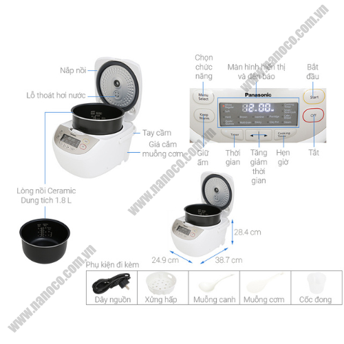  Nồi cơm điện tử Panasonic SR-CP188NRAM 