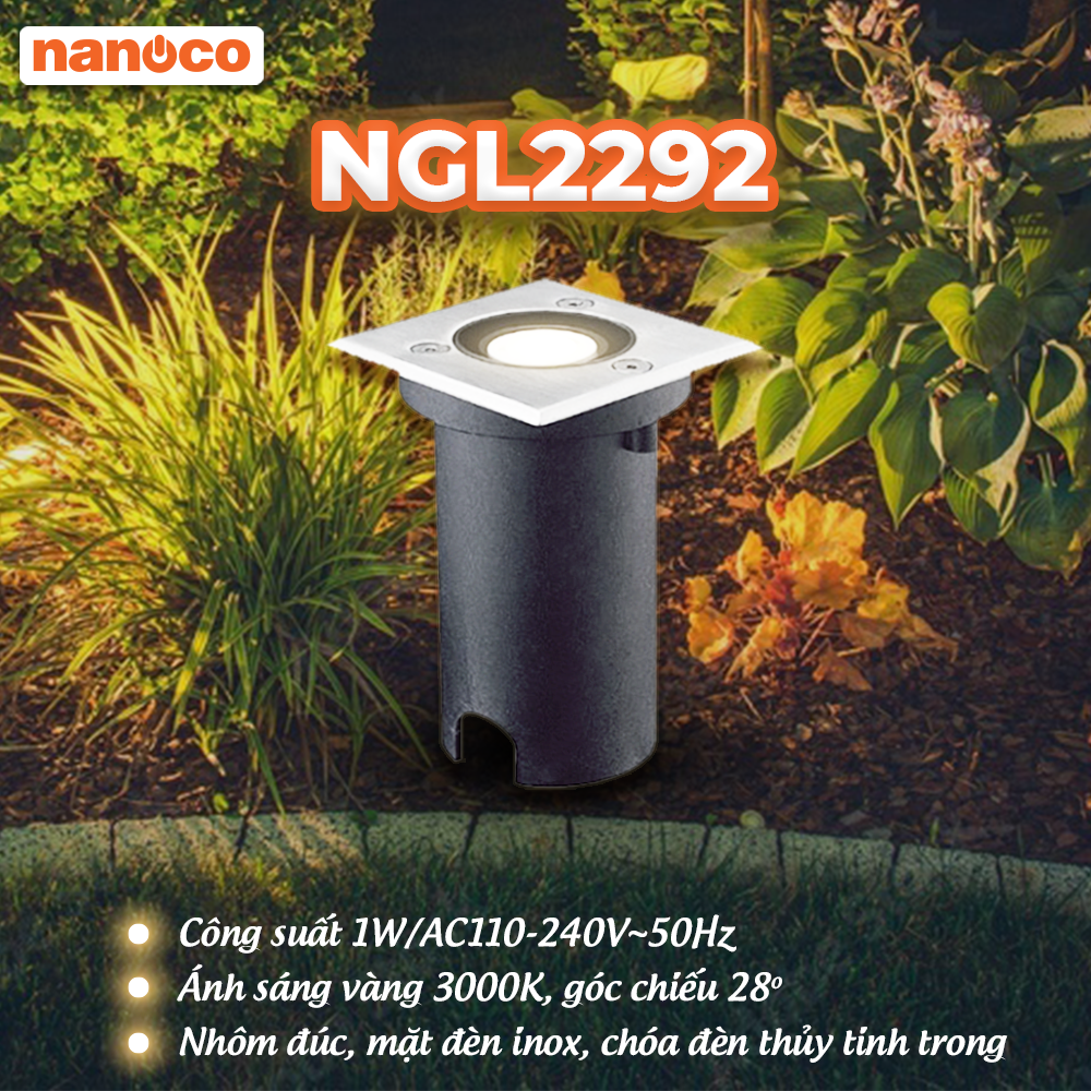  Đèn sân vườn LED Âm Đất Nanoco NGL2292 