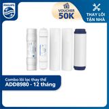 Bộ lõi lọc thay thế dành cho máy lọc nước NÓNG/LẠNH RO Philips ADD8980 - Combo 12 tháng