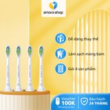 Combo 04 Đầu bàn chải điện W2 Philips HX6064/67 màu trắng