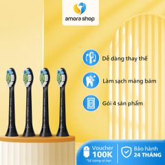 Combo 04 Đầu bàn chải điện W2 Philips HX6064/96 màu đen 