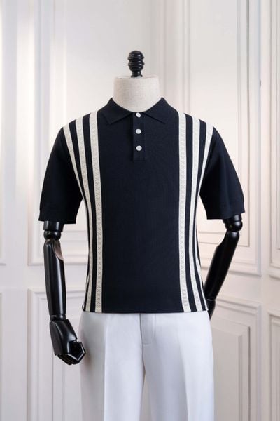 Áo mongtoghi ngắn tay đen sọc trắng ADAM STORE - AP232