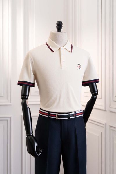 Áo polo ngắn tay be viền đen cổ Adam Store - AP251