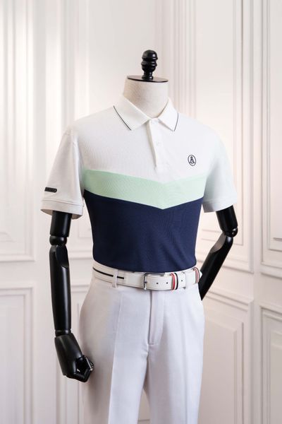 Áo polo ngắn tay trắng xanh trẻ trung Adam Store - AP239