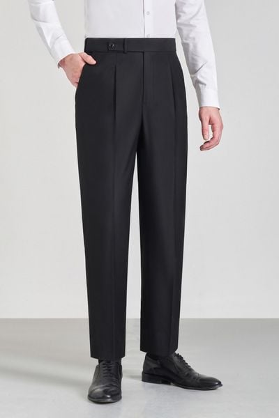 Quần âu đen trơn kiểu cạp chun ẩn Adam Store - Q401K6