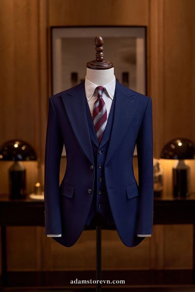 Áo vest xanh tím than pastel cổ ve nhọn 2 khuy Adam Store - AV411