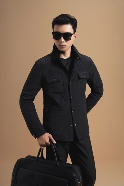 áo khoác đen trần trám ADAM STORE - AK048D