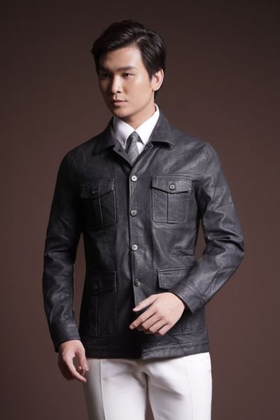 Áo Da Adam Ghi Dáng Dài - Ad9009G