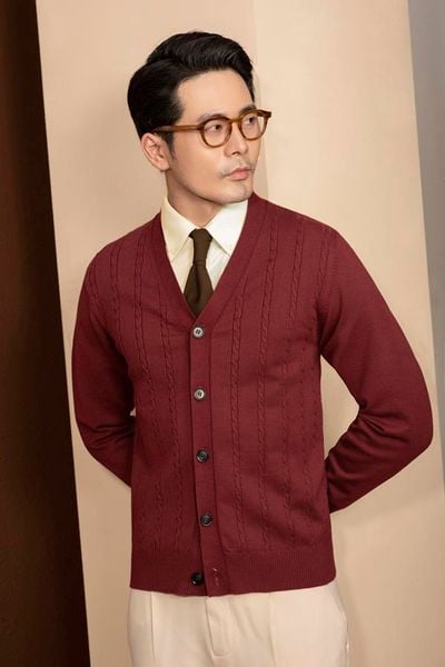 Áo khoác Len Cardigan Đỏ Adam Store - Al044Do