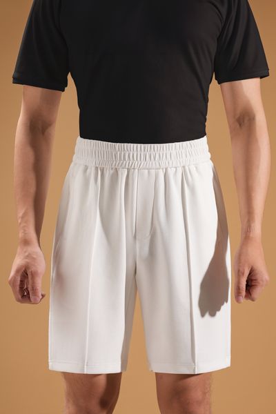 Quần ngố thun màu trắng Adam Store - QNC006T