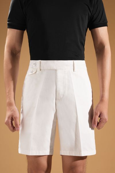 Quần ngố kaki màu trắng trơn Adam Store - QNC008T