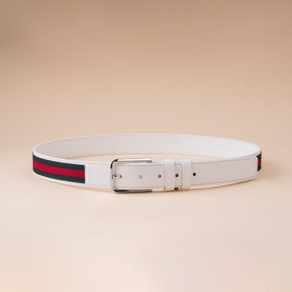 Thắt Lưng Golf Trắng Họa Tiết Kẻ Xanh Đỏ Adam Store - TL55