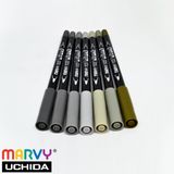  Bút Lông Hai Đầu  Marvy Uchida 1122 Tone Xám Ghi 