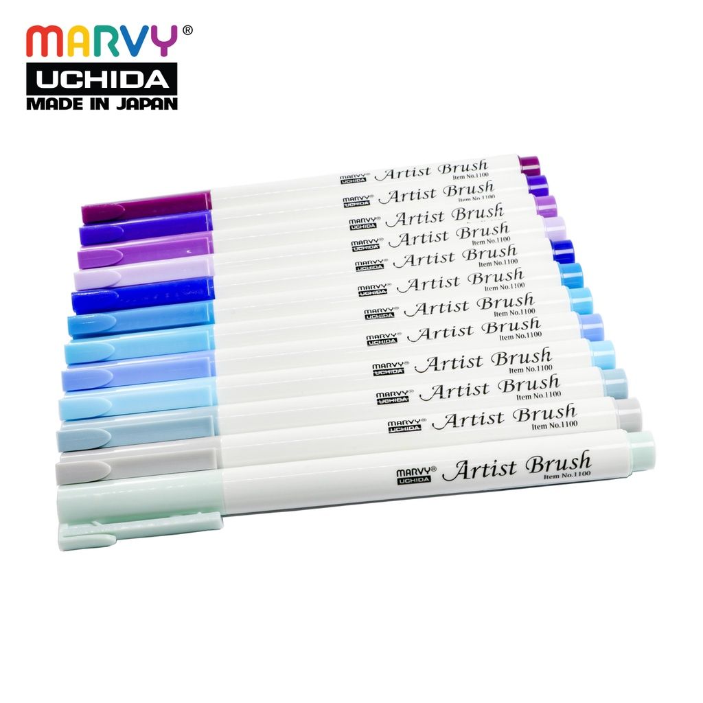  Bút lông đầu cọ mềm MARVY 1100 ( Tone Xanh Tím ) 