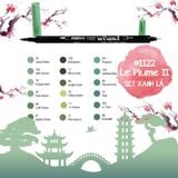  Combo Viết Lông Hai Đầu Marvy 1122 Tone Xanh Lá 