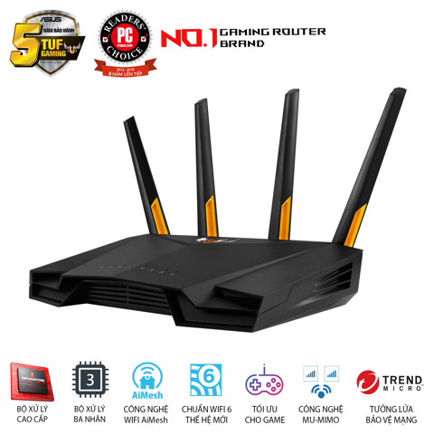 Bộ định tuyến WiFi 6 Asus TUF-AX3000 Chuẩn AX3000