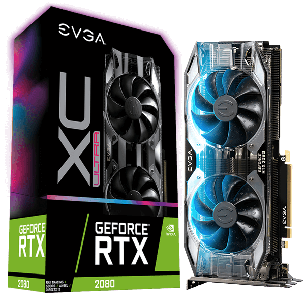 Evga Geforce RTX 2080 Xc Ultra Gaming, 08G-P4-2183-Kr, 8GB Gddr6, Dual Hdb Fans, RGB Led, Metal Backplate