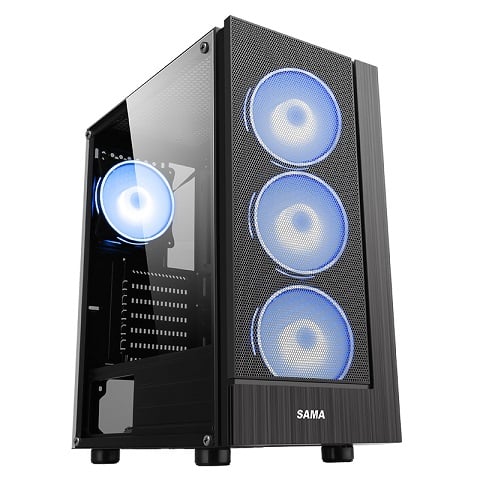 Case Sama 3301 kèm 3Fan RGB (ATX, MicroATX, Mini-ITX)