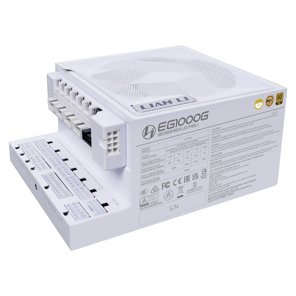 Nguồn Lian Li Edge 1000W  EG1000G - ATX v3.1, 80 Plus GOLD, Full Modular, USB hub included