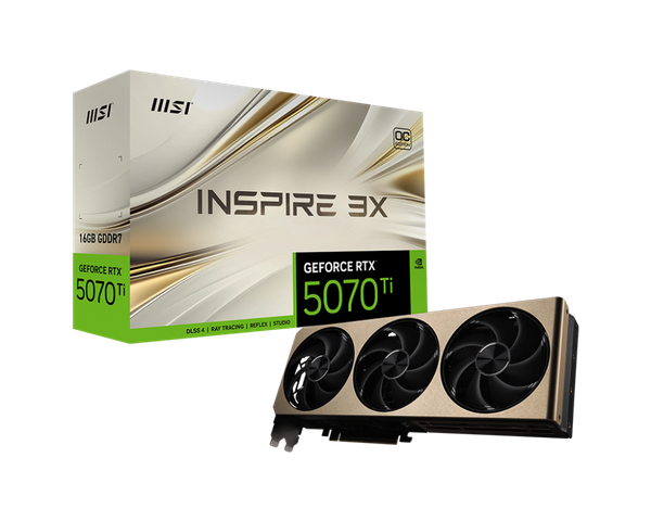 Card màn hình MSI GeForce RTX™ 5070 Ti 16G INSPIRE 3X OC