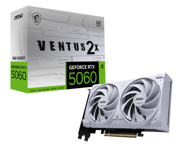 Card màn hình MSI GeForce RTX™ 5060 8G VENTUS 2X OC WHITE