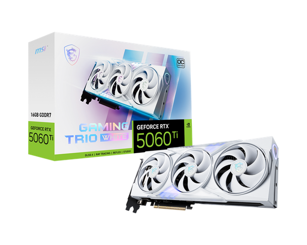 Card màn hình MSI GeForce RTX™ 5060 Ti 16G GAMING TRIO OC WHITE