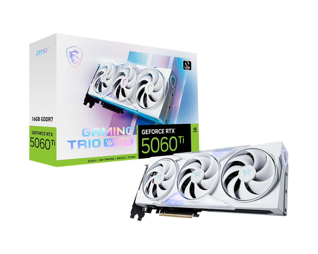 Card màn hình MSI GeForce RTX™ 5060 Ti 16G GAMING TRIO OC WHITE