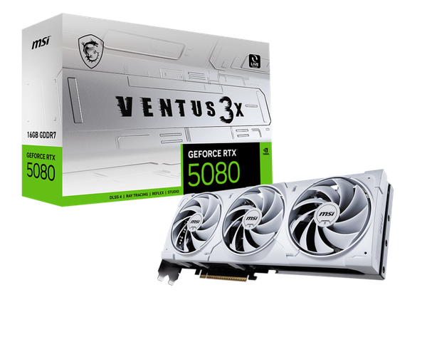 Card màn hình MSI GeForce RTX™ 5080 16G VENTUS 3X WHITE