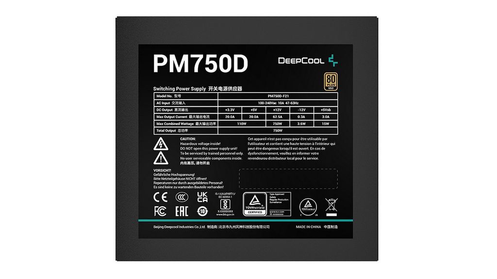 Nguồn máy tính Deepcool PM750D ( 750w - 80 Plus Gold)