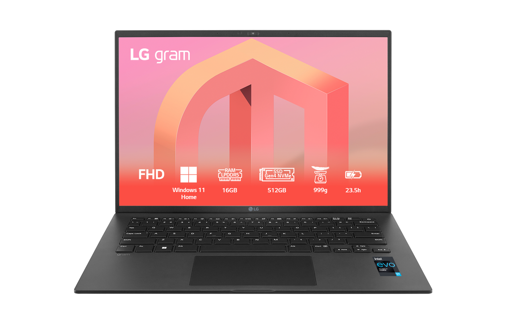 Laptop LG gram 14'', Windows 11 Home Plus, Intel® Core™ i7 Gen 12, 16Gb, 512GB, 14Z90Q-G.AH75A5