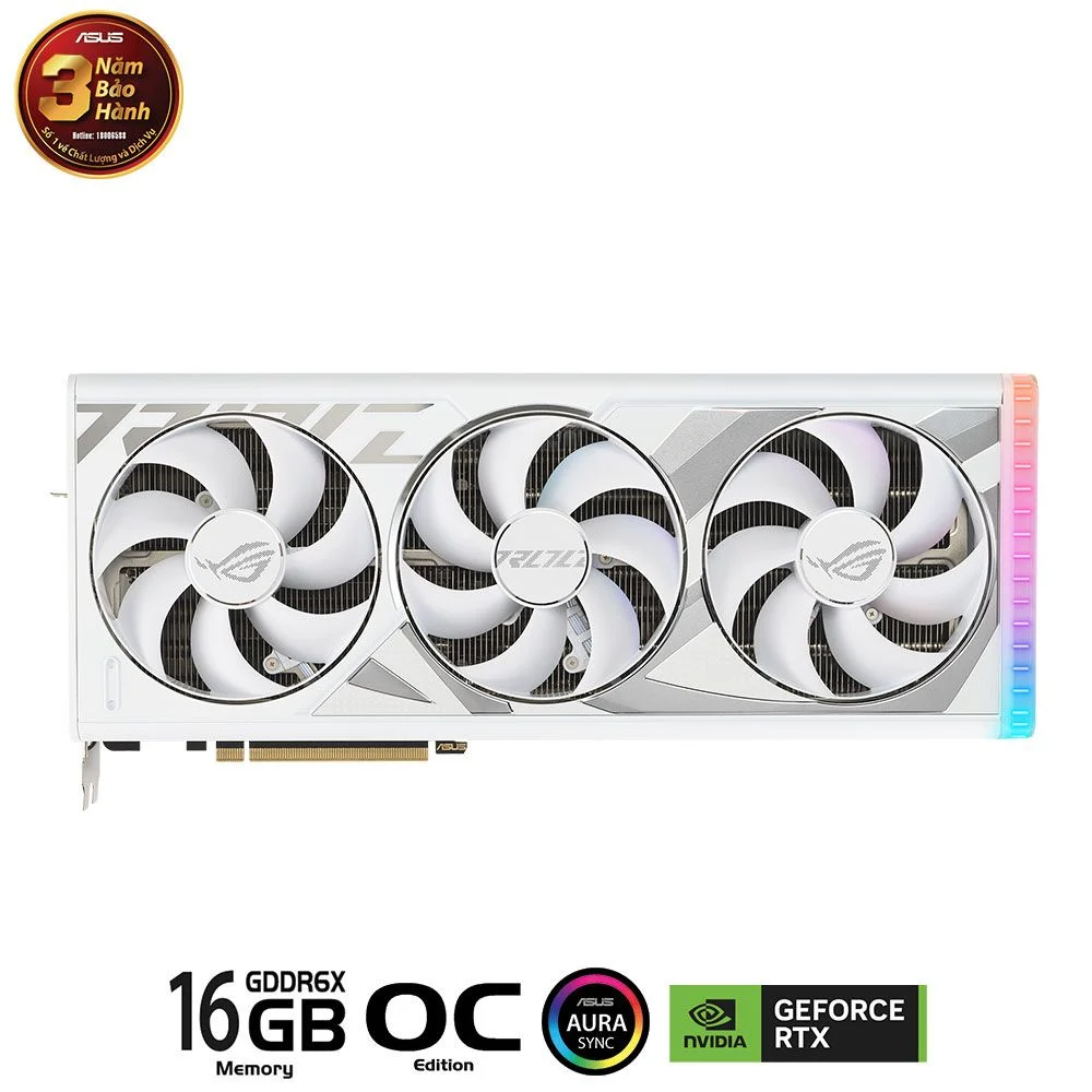 Card màn hình ASUS ROG Strix GeForce RTX 4080 SUPER 16GB GDDR6X White OC Edition (ROG-STRIX-RTX4080S-O16G-WHITE)