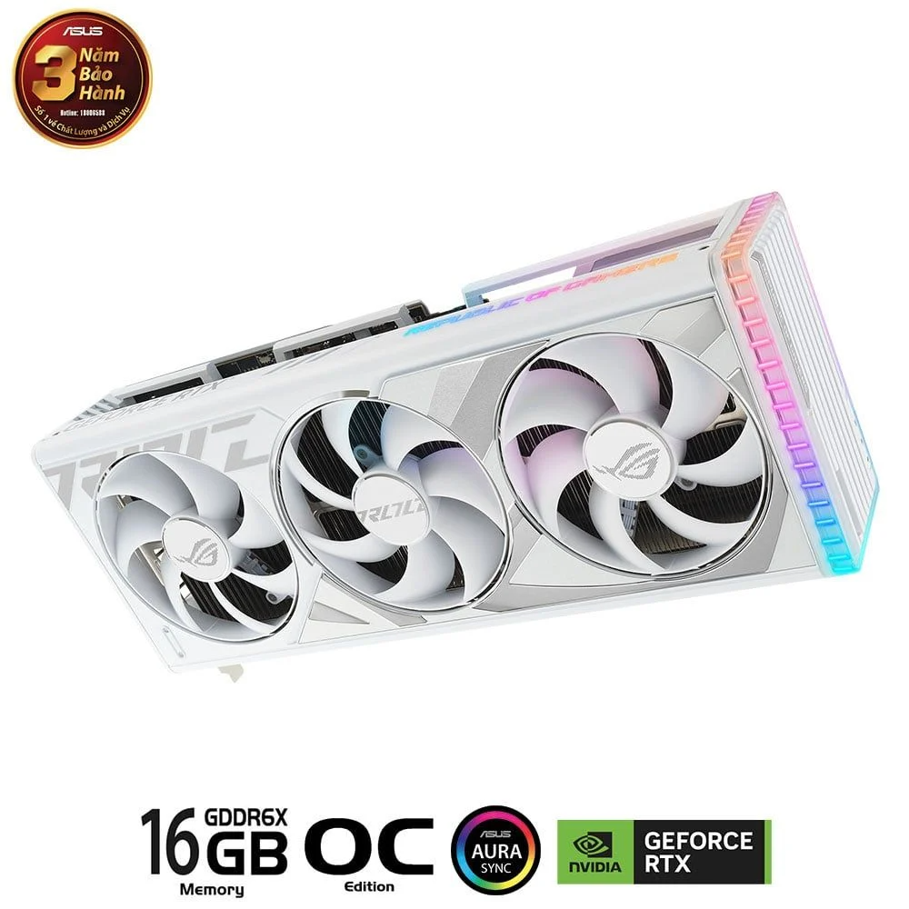 Card màn hình ASUS ROG Strix GeForce RTX 4080 SUPER 16GB GDDR6X White OC Edition (ROG-STRIX-RTX4080S-O16G-WHITE)