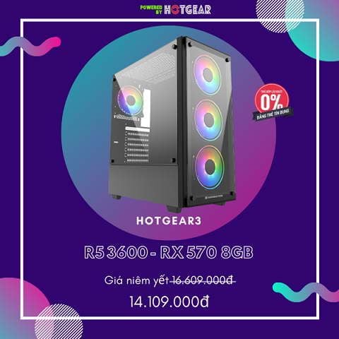 Pc Hotgear4 Ryzen 7 2700X / 16G / Rx 570 6G / Ssd 256 Nvme