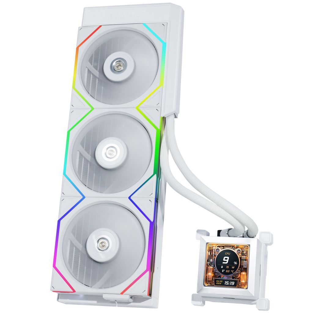 Lian Li HydroShift LCD 360TL AIO Liquid CPU Cooler , 3 x TL fans, 2.88 inch IPS 480×480 res LCD Screen