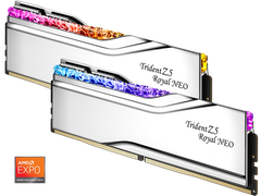 KIT Ram GSKILL Trident Z5 ROYAL NEO RGB Silver DDR5 96GB (48GB x 2) 6000MHz CL28 EXPO F5-6000J2836F48GX2-TR5NS  ( Expo/ XMP )