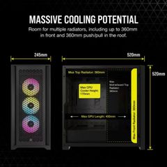 Vỏ máy tính Corsair iCUE 5000D RGB Airflow, Black