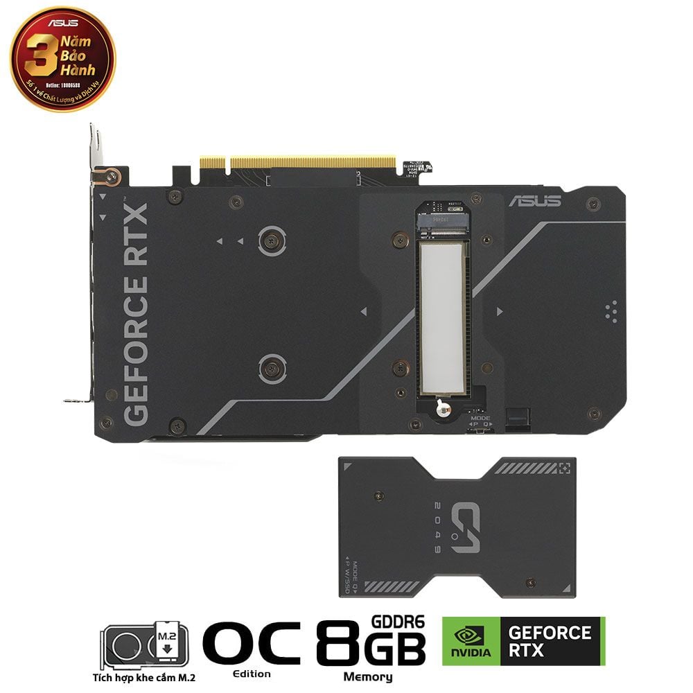 VGA Asus DUAL RTX 4060 Ti OC 8GB M.2 PCIE NVME SSD
