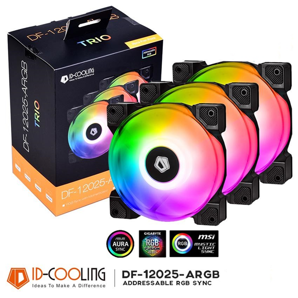 Fan Id Cooling Df-12025-ARGB Trio 3Pcs Pack