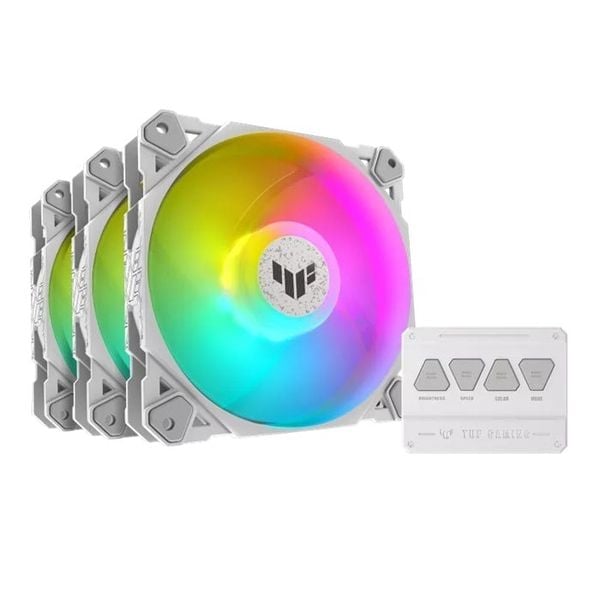 Fan Case Asus TUF GAMING TF120 ARGB 3IN1 White ( Bộ 3 fan 12cm có Hub)