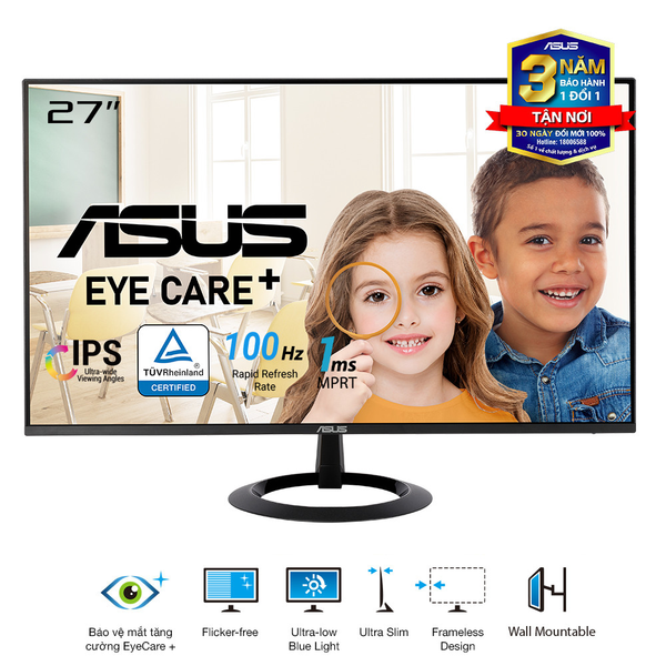 Màn Hình Gaming Asus VZ27EHF Eye Care 27 Inch FHD IPS 100Hz (HDMI)