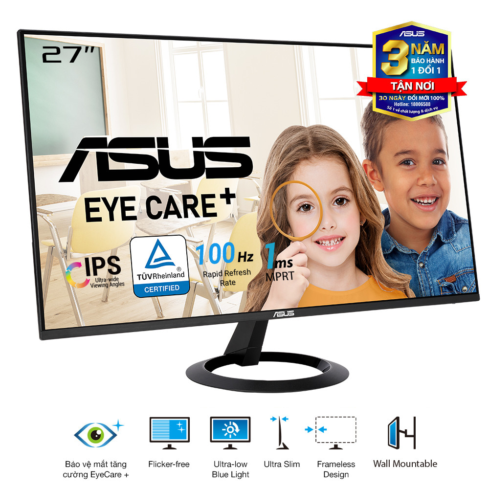 Màn Hình Gaming Asus VZ27EHF Eye Care 27 Inch FHD IPS 100Hz (HDMI)