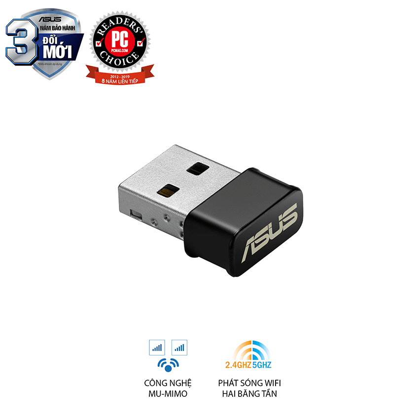 Card mạng không dây USB Asus USB AC53 Nano