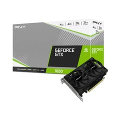 Vga  PNY GTX 1650 4GB DUAL FAN (4GB GDDR6, 128-BIT, HDMI+DP, 1X6-PIN)