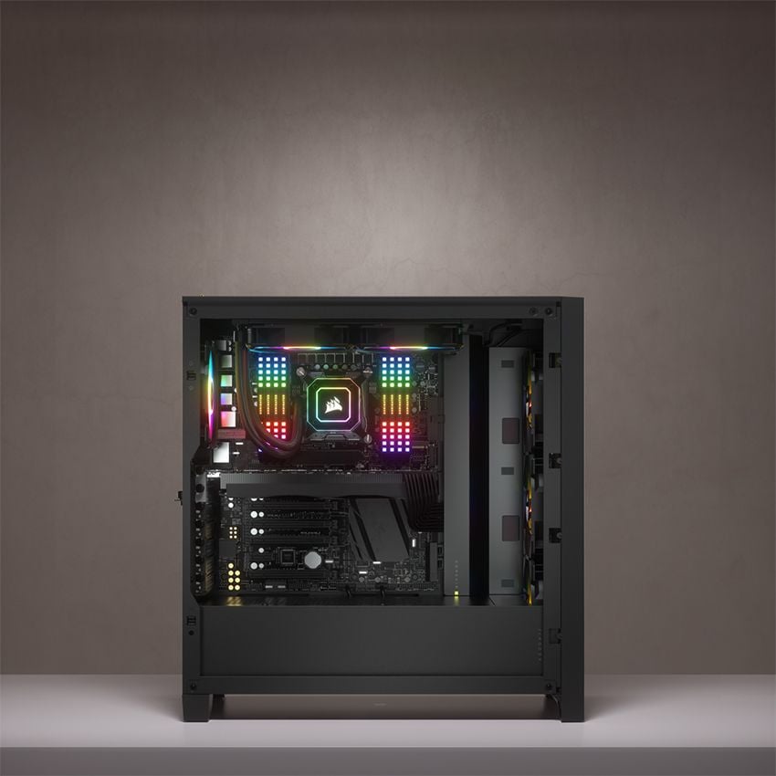 VỎ CASE CORSAIR ICUE 4000X RGB TG BLACK  (MID TOWER/MÀU ĐEN)