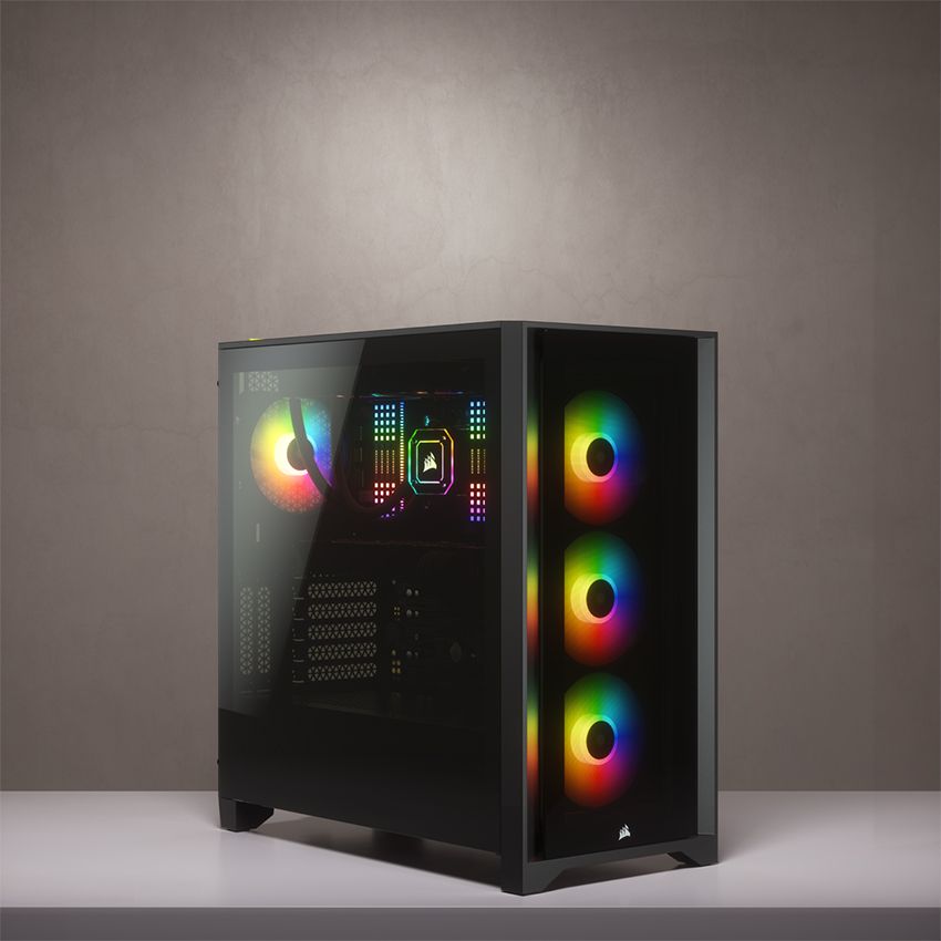 VỎ CASE CORSAIR ICUE 4000X RGB TG BLACK  (MID TOWER/MÀU ĐEN)