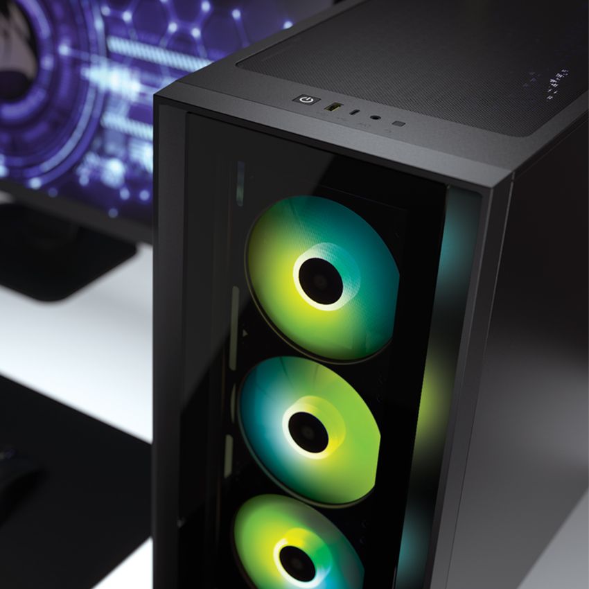 VỎ CASE CORSAIR ICUE 4000X RGB TG BLACK  (MID TOWER/MÀU ĐEN)